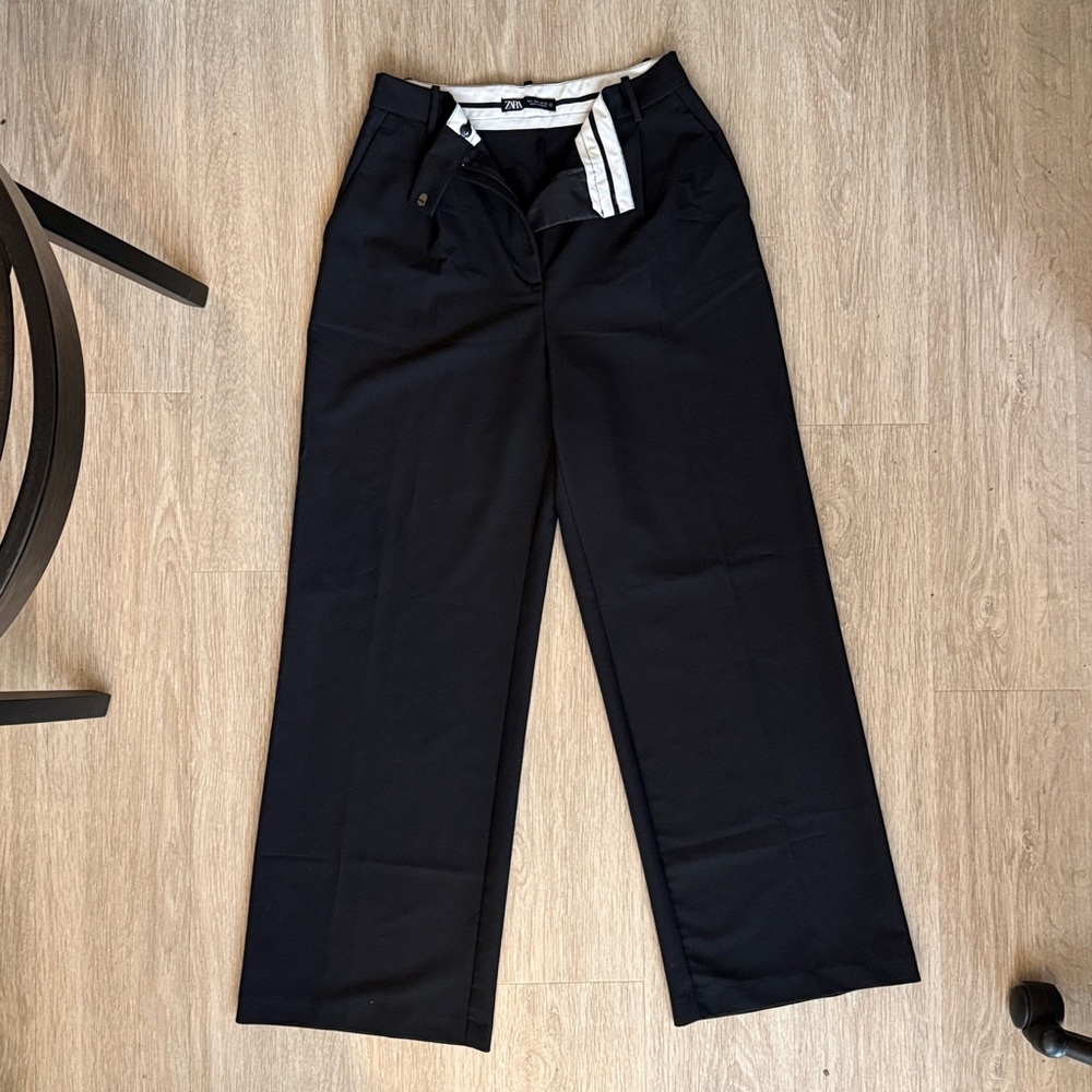 Zara Women's Black Wide Leg Pants